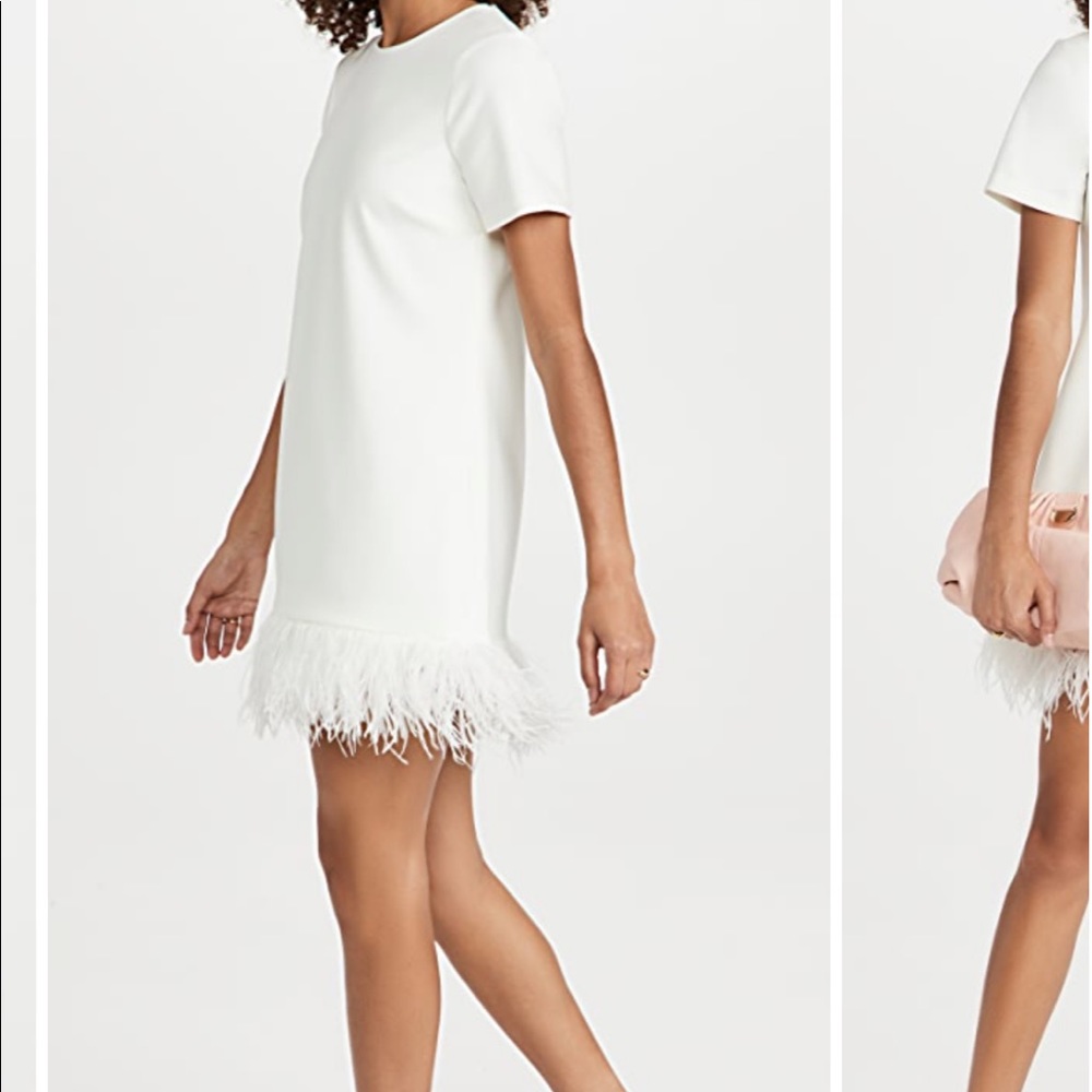 LIKELY MARULLO WHITE FEATHER DRESS